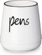 LEEOTYI Ceramic Farmhouse Pen Holder for Desk, Pencil Organizer 16 oz (White)...