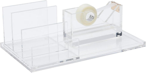 russell+hazel Acrylic Tape Dispenser, Clear with Gold-Toned Hardware, 1-13/16” x 6” x 3-3/8” (31734)...