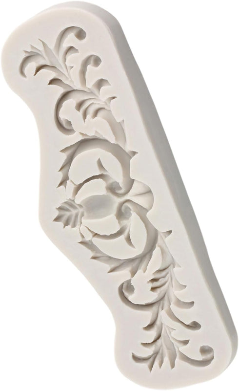 Baroque Style Curlicues Scroll Lace Silicone Fondant Molds Relief Flower Mold Filigree Mold 3D Sculpted For Cake Decorating Cupcake Topper Chocola...