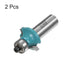 2pcs Roundover Router Bit 1/2 Shank 1/4" Radius Carbide Tipped Edge Rounding Over Bit with Bearing Guide, Woodworking Milling Tool, Cyan...
