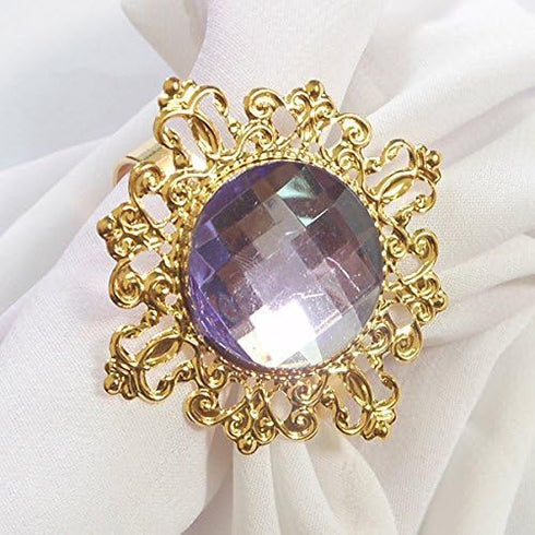 Tangpan 10pcs Gold-Light Napkin Ring Rhinestones Napkin Rings for Weddings Pearl Napkin Rings Shiny (Clear)...