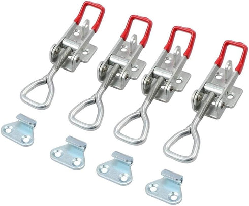 Tanice 4PCS Adjustable Toggle Clamp 180kg 400Lbs Holding Capacity Hasp Clamp Steel Latch Catch Clip Pull Action Latch for Tool Boxes, Trunk, Cases...