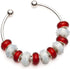 RUBYCA 10pcs White Silver Plated Bangle Bracelet Screw End Ball Cuff Charm Beads DIY Jewelry...