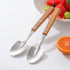 Retro Wooden Handle Spoon,Shovel Shape Stainless Steel Spoons,Ice Cream Fruit Spoon, Silver Silverware With Brown Handle, 4 Pcs....
