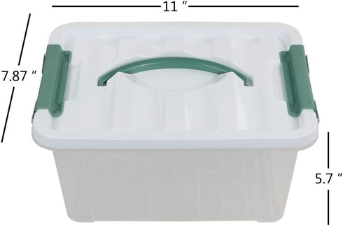 Pekky 6 Quart Storage Container Box with Handle and Latching Fresh Design, Small Toy Organizer Bin, 2-Packs...