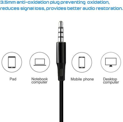 3 Packs Earphone with Remote & Microphone, in Ear Stereo Sound Noise Isolating Tangle Free for Smartphones, Laptops, Gaming, Fits 3.5mm Interface ...