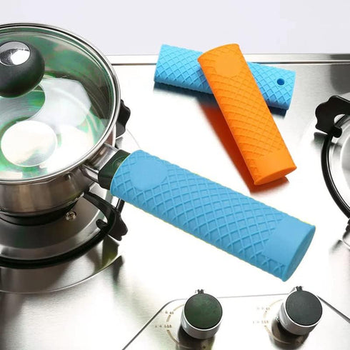 MroMax Silicone Hot Handle Holder 6.1 Inch Non Slip Potholder Heat Resistant Pot Handle Sleeve for Cast Iron Pot Woks Frying Pans Griddles Skillet...
