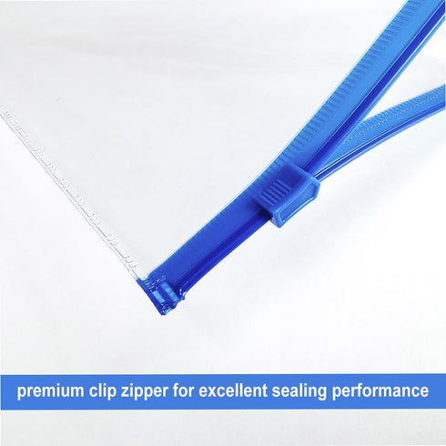 Small Zipper Plastic Envelopes, BOPART 30Pcs Plastic Pouch with Label Pocket, 9x4.7 Inches Clear Pencil Pouch Reusable Money Envelopes, Poly Zip E...