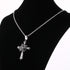 Rose Cross Pendant Necklace for Women Stainless Steel Link Chain Jewelry 21.65"...