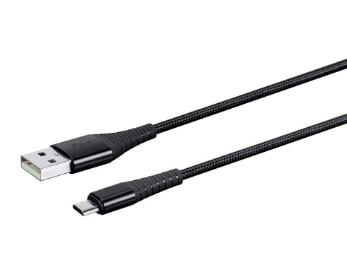Monoprice USB 2.0 Micro B to Type A Charge & Sync Cable - 3 Feet - Black | Nylon-Braid, Durable, Kevlar-Reinforced - AtlasFlex Series...