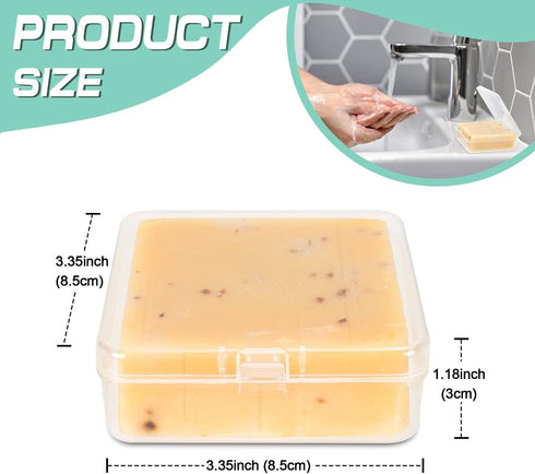 Travel Soap Container Square, Soap Box Holder Portable Storage Rack for Camping Shower Gym Outdoor Hiking Bathroom Square Soap Dish Elimeta (5Pack...