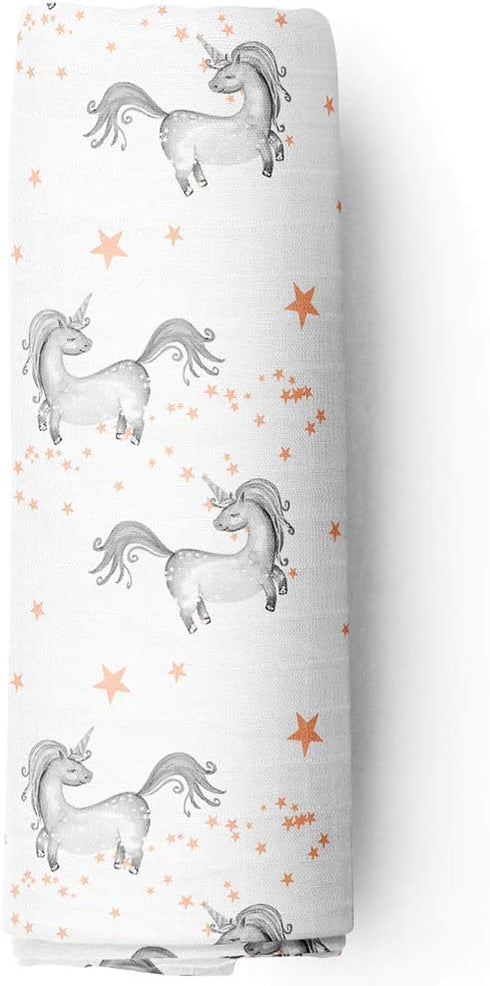 Aenne Baby Muslin Swaddle Blanket for Boys & Girls, Infant Toddler Quilt, Luxurious Wrap, Soft and Silky Stroller & Nursing Cover, Dancing Unicorn...