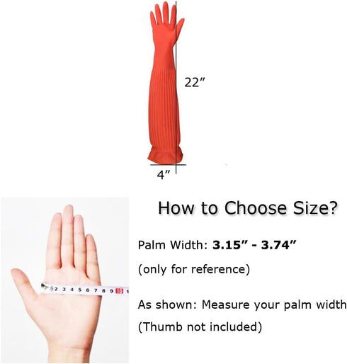 Household Arms Length Rubber Latex Cleaning Long Glove Reusable Kitchen Natural Rubber Living Wash Gloves...