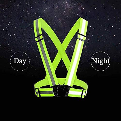 Reflective Safety Vest 2pcs - High Visibility Vest Adjustable Straps for Outdoor Jogging, Cycling, Walking and Riding...