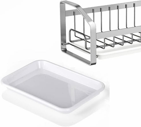 Kitchen Sink Sponge Holder, 304 Stainless Steel Kitchen Soap Dispenser Caddy Organizer, Countertop Soap Dish Rack Drainer with Removable Drain Tra...