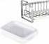 Kitchen Sink Sponge Holder, 304 Stainless Steel Kitchen Soap Dispenser Caddy Organizer, Countertop Soap Dish Rack Drainer with Removable Drain Tra...