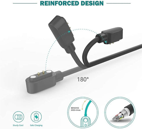 Universal Smart Watch Charger Magnetic, da fit Smartwatch Accessories 2 Pin Magnetic Replacement Charger Compatible Cable Contact pin spacing 2.54...