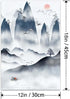 Landscape Painting Chinese Style Poster, Natural Tranquility Watercolor Landscape Mountain Canvas Wall Art, Modern Botanical Wall Art 12x18in...