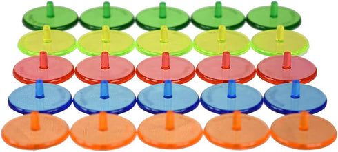 100 Pcs Clear Plastic Round Golf Ball Position Markers for Golf and Baseball Mixed Colors...