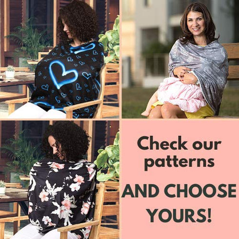 4 in 1 Car Seat Covers for Babies Girl, Nursing Cover Carseat Canopy, Soft and Stretchy Breastfeeding Scarf, Best Gift Set for Infant, Newborn - F...