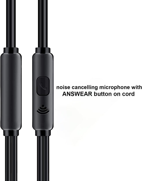 3 Pack Wired Earbuds - Metal Corded Earphones with Microphone Headphones Ear mic Buds Driver bass high Phone Android Quality Earbud Headphone Earp...