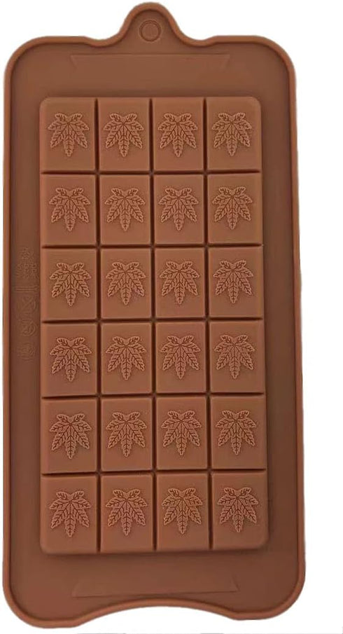 Chocolate Break-Apart Bar Silicone Leaf Edible Candy Mold Trays OVEN SAFE , ( Set of Two )...