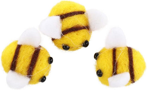 20 Pcs Wool Felt Bumble Bee,Cute Bee Craft Ball,Mini Crafts Ball Bumble Bee,for Baby Shower Decoration DIY Craft Jewelry Accessory...