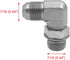 (2-PACK) 6801-04-04-NWO Hydraulic Hose Adapter Fitting 1/4" Male JIC 37° Flare (7/16-20 UNF) × 1/4" Male Adjustable Nut O-Ring Boss (7/16-20 UNF) ...