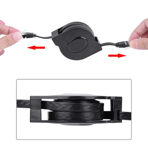 Sonew CAT6 Ethernet Cable, Adjustable Retractable RJ45 LAN Network Cable Cord, High Speed LAN Wires Internet Patch Cable, Network Cable Laptop Int...