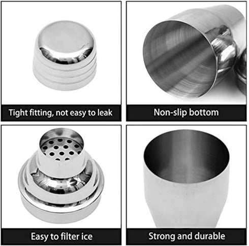 12oz Cocktail Shaker Small Single Bar Shakers Bartending Stainless Steel Espresso Shaker for Martini Margarita Alcohol Liquor Drink Mixer...