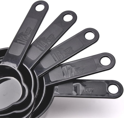 Plastic Measuring Cups and Spoons Set of 11, Kitchen Measuring Cups and Spoons Set for Dry & Liquid Ingredients, 5 Measuring Cups & 6 Measuring Sp...