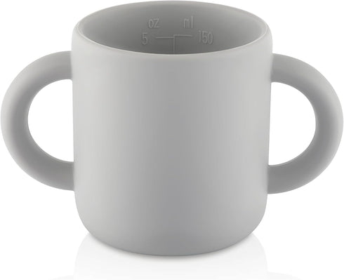 Silicone Training Cup for Infants - Toddler Learning Cup with Two Handles - 5 OZ, Great for Toddlers, Infants, Babies (Gray)...