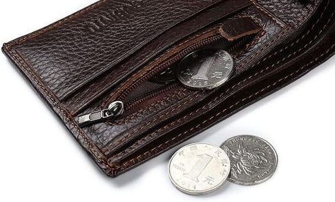 Genuine Leather Eagle Wallet for Men - Bifold Wallet with Extra Capacity Attached Flip Pocket...