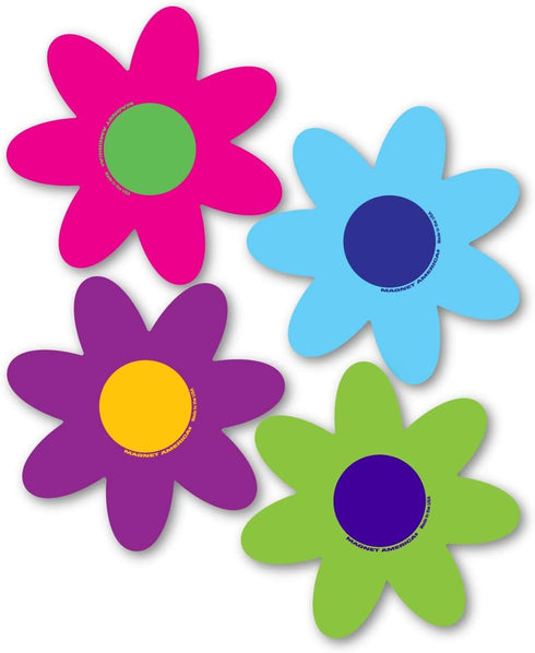 Set of 4 Bright Flower Pack Magnet by Magnet America Is 9.5" x 7.875" Made for Vehicles and Refrigerators...