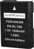 2-Pack of EN-EL14, EN-EL14A Batteries for Nikon D3500, D3100, D3200, D3300, D3400, D5100, D5200, D5300, D5500, D5600, DF, Coolpix P7000, P7100, P7...