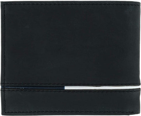 Tommy Hilfiger Men's Leather Leif RFID Bifold Wallet with Flip ID, Black...
