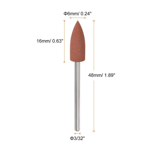 10pcs Rubber Polishing Bit Silicone Buffing Wheels 400 Grit 6mm Dia Mounted Grinding Head for Electric Grinder Rotary Tool, Tapered Shape...