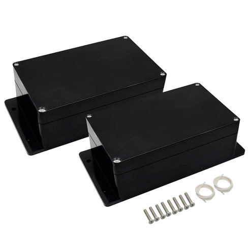 Junction Box IP65 Waterproof Dustproof ABS Plastic Universal Electric Project Enclosure with Fixed Ear Black 6.2x3.5x2.5 inch (2pc)...