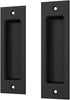SMARTSTANDARD 2 Pack Flush Pull 6 1/2" Matte Black Inset Handle, Recessed Finger Pull for Sliding Barn Door, Closet, Pocket Door...