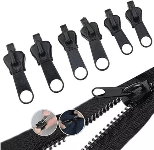 6Pcs Black Universal Instant Fix Zipper Repair Kit Replacement Zip Slider Teeth Zippers Design Arts, Crafts and Sewing?Fasteners, Instant Fix...
