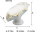 Soap Dish Ceramic White Lotus Leaf Shape Soap Holder Self Draining Soap Dish Waterfall Slot Sponge Holder Bathroom Accessories for Bathroom, Kitch...