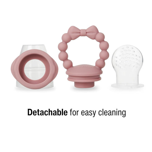 PandaEar 3 Pack Baby Fruit Food Feeder Pacifier with 3 Different Size Silicone Pouch, Silicone Teethers for Babies 3-6-12 months, BPA Free Mesh Fe...