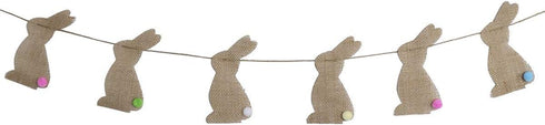 BinaryABC Easter Bunny Rabbit Burlap Banner Bunting Garland, Easter Decorations...