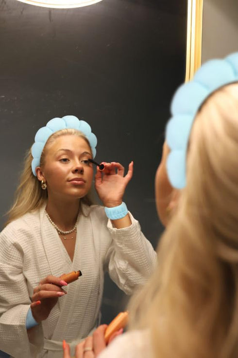 Tobeffect Spa Headband for Washing Face and Wristbands Set, Skincare Makeup Sponge Headbands for Women and Skin Care Wristband Wash Face, Terry Cl...