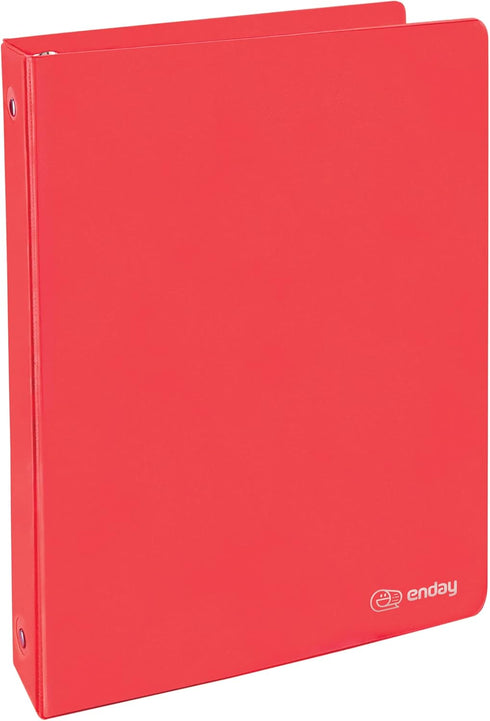 1 Inch 3 Ring Binder 1” Binder Red Clear View Cover with 2 Inside Pockets, Colored School Supplies Office and Home Binders – by Enday...