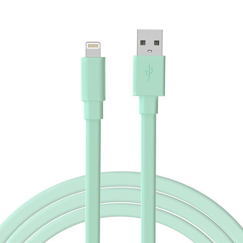 TALK WORKS Flat Lightning Charging Cable Compatible w/iPhone 14/Plus/Pro/Pro Max, 13/Mini/Pro/Pro Max, 12/Pro/Pro Max/Mini, 11/Pro/Pro Max, XR, XS...