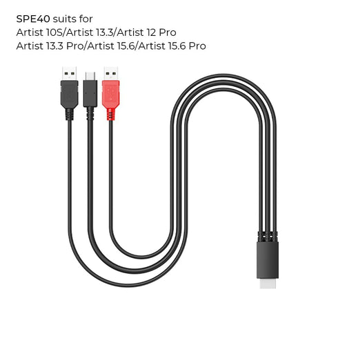XPPen 3-in-1 Cable only for XPPen Artist12 Pro, Artist13.3Pro, Artist13.3Pro V2, Artist15.6 Pro V2, Artist15.6 Pro Drawing Pen Tablets...