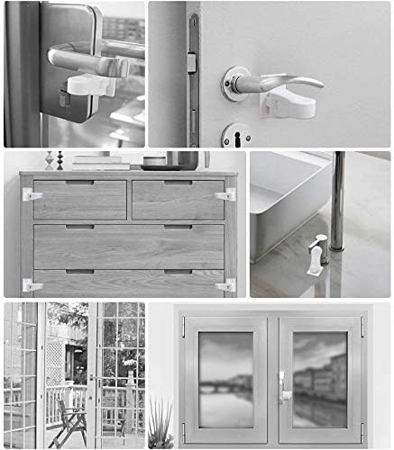 The JEM Essentials Baby Safety Door Lever Lock (4-Pack) – Childproof Latches for Cabinets, Drawers, Ovens, Toilets & Fridge – No Drilling Needed, ...