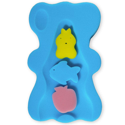 HALLO Soft Infant Bath Sponge Skid Proof Baby Bath Mat Newborn Odor Free (Blue)...