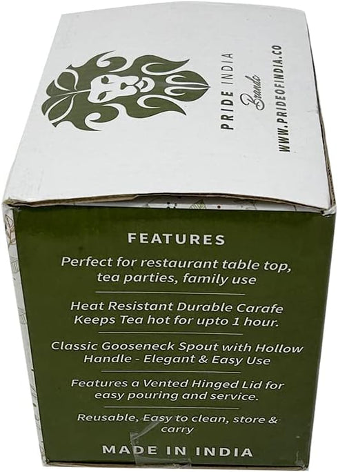 Stainless Steel Gooseneck Tea Pot w/Vented Hinged Lid, 18 Fluid Ounces (2-3 Cups) by Pride Of India...